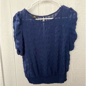 Blue sheer blouse